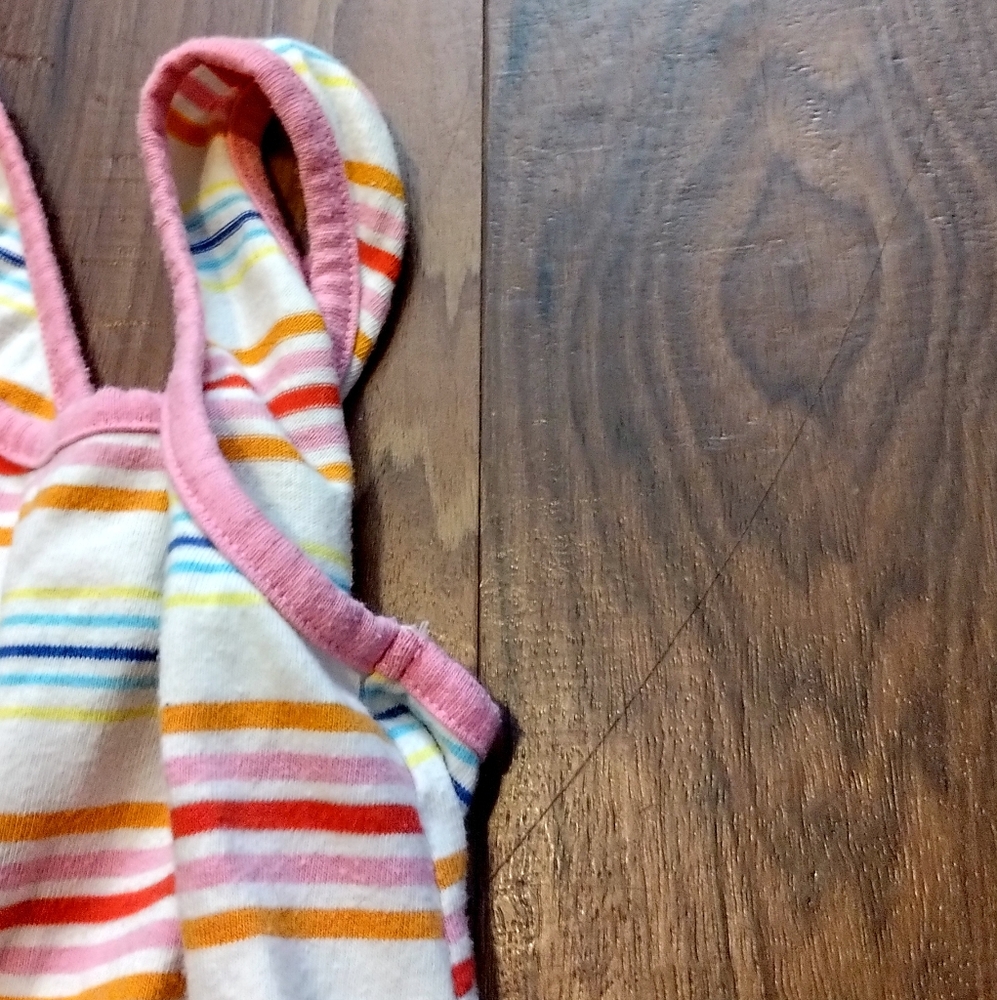 Cat & Jack Girls Rainbow Striped Cross Back Knit Sleeveless Romper Shorts Size 8 - Picture 5 of 15